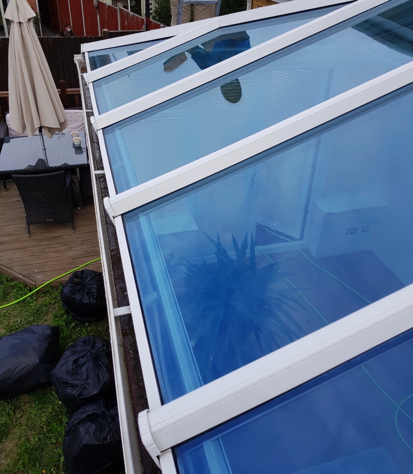 Completed glass conservatory roof clean
